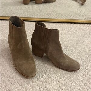 Vince Taupe Suede Ankle Booties